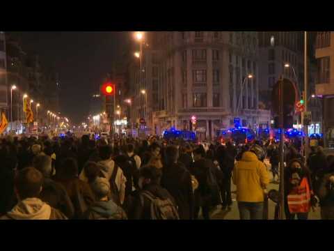 Fourth night of demonstration in Barcelona in support of jailed rapper Pablo Hasel