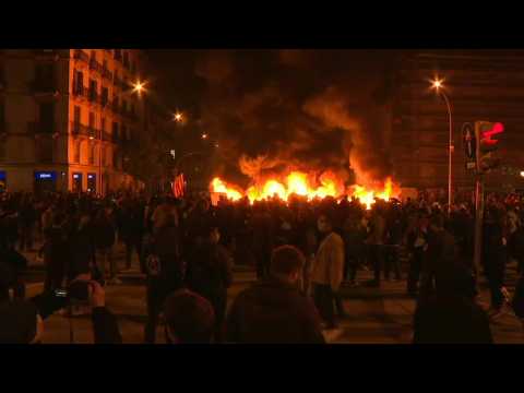 Fourth night of protests in Barcelona over jailing of rapper Pablo Hasel