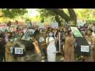 Burmese refugees in India hold anti-coup protest