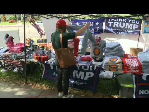 Trump supporters gather for his first post-presidency speech