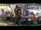 Trump supporters gather for his first post-presidency speech