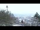 Paris under the snow seen from Montmartre