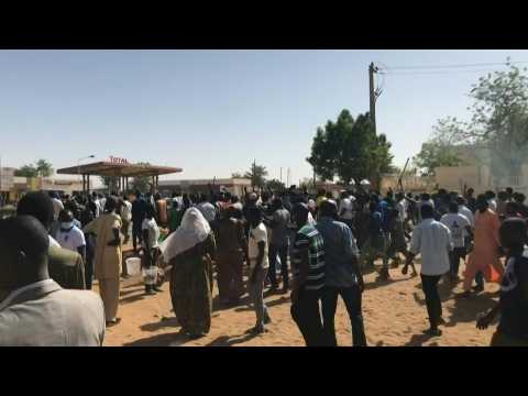 Nigerien opposition supporters protest with election results imminent