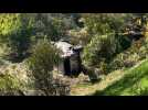 Scene of Tiger Woods' roll-over car crash in California