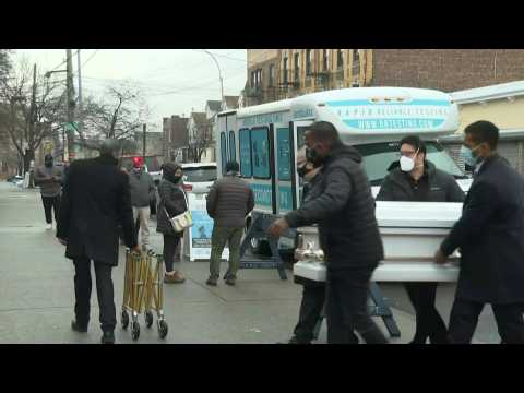 New Yorkers line up at Covid-19 testing unit one year after state's first known case
