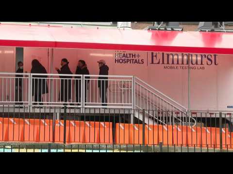 Scene outside Elmhurst Hospital a year after first Covid case in New York