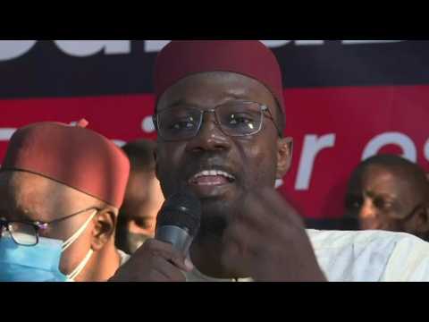 Senegalese opposition leader Ousmane Sonko holds press briefing