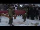 Russian and French troops buried in Russia 200 years after Napoleon defeat