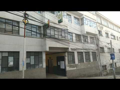 Scene outside prosecutor's office after Bolivia's ex-president Anez arrested in 'coup' probe
