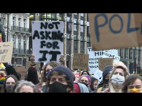 Protest in London's Parliament Square following police crackdown on vigil for Sarah Everard