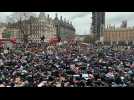 Protesters stage die-in in Parliament square following police crackdown on Sarah Everard vigil