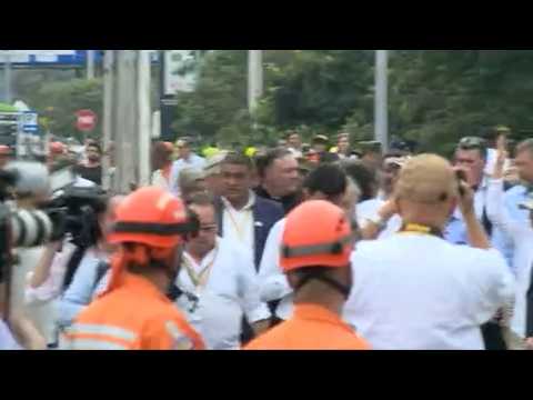 US Pompeo visits Simon Bolivar border bridge with Colombia's Duque