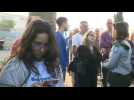 Israelis queue outside a polling station in Rosh Haayin