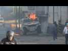 Police and protesters clash during May Day demonstrations in Caracas