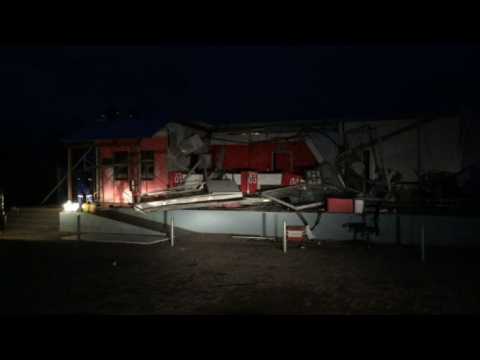 Bank destroyed by cyclone in Mozambique