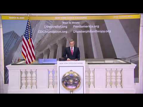 NYSE rings closing bell and moves to halt trading floor activity