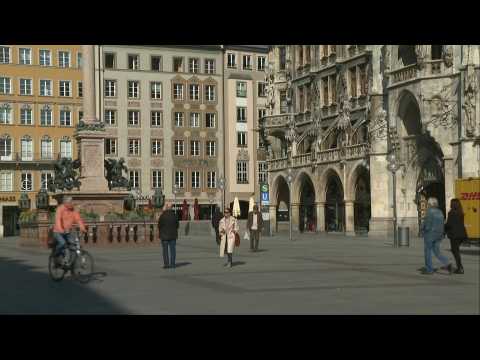 Munich streets quiet but not empty after Merkel recommends people stay home