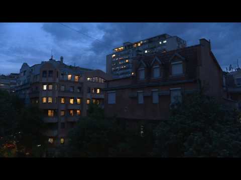 Belgrade residents protest with noise from their balconies
