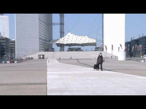 Coronavirus: Paris business district La Defense deserted on 25th day of confinement