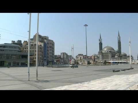 Coronavirus: Empty Taksim Square in Istanbul