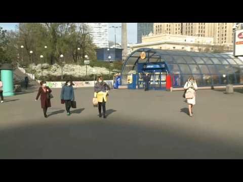 Scenes in central Warsaw as face masks become mandatory in public places