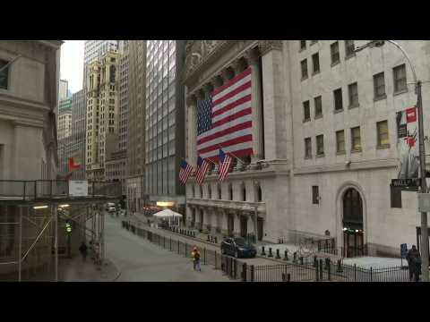 Coronavirus: View outside New York Stock Exchange amid pandemic