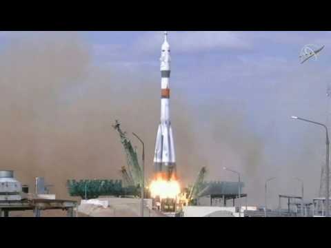 Space station crew blast off despite virus-hit build up