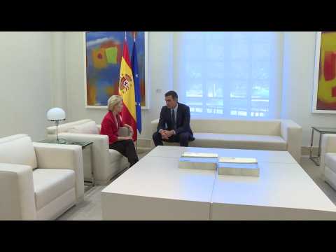 Spanish PM Pedro Sanchez meets EU's Ursula Von der Leyen in Madrid