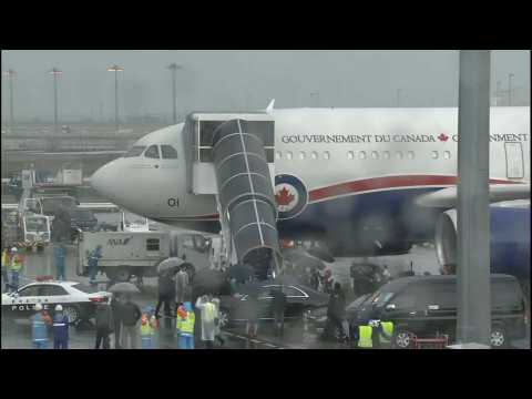 Canadian leader Justin Trudeau arrives in Osaka