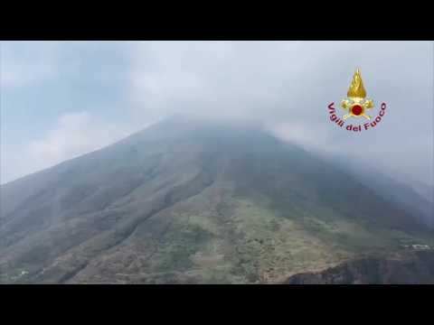 Emergency workers monitor Stromboli volcano after deadly eruption
