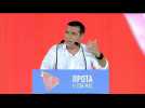 Greek Prime Minister Alexis Tsipras holds a rally in Athens