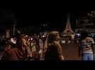 Indonesian residents out on the streets after strong earthquake