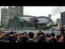 HK protesters rally outside controversial train station