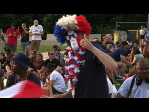 Football fans arrive in fan zone ahead of France-USA