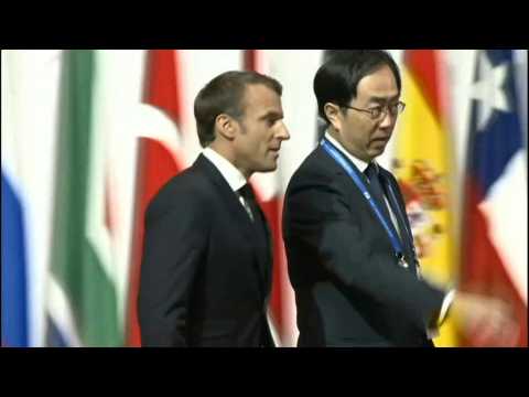 France's Macron arrives for G20 family photo