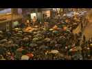 HK protesters stay on streets after China office egged at rally end