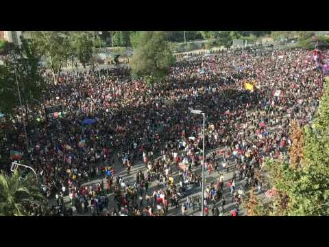 Protesters gather in Santiago for second 'biggest march'