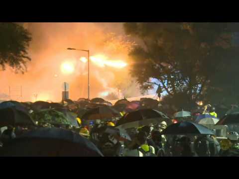 Protests continue in Hong Kong outside Chinese University