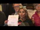 Interim president-in-waiting speaks outside Bolivia congress