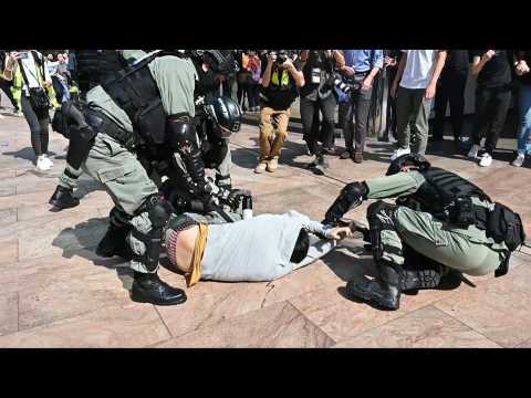 Hong Kong police make arrests in Central district