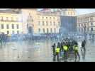 Protesters and police clash during demonstration amid general strike