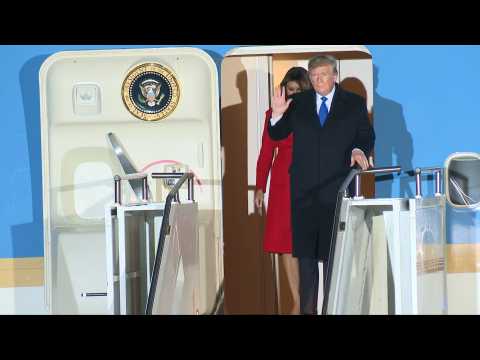Donald Trump lands in London ahead of NATO summit