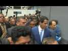 The moment Venezuela's Guaido arrives outside parliament