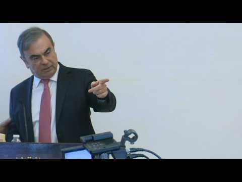 Ghosn makes first appearance since skipping bail in Japan