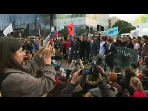 Climate activists gather for Fridays for the Future event in Madrid