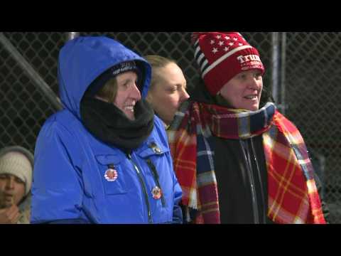 Trump supporters stand in line hours ahead of evening rally