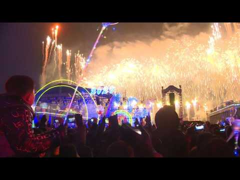 North Koreans celebrate New Year