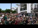 Springbok fans cheer on South Africa in Rugby World Cup final