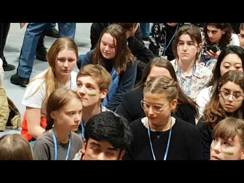 Teen eco-warrior Greta Thunberg arrives for protest at COP 25