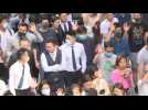Lunch hour protest in Hong Kong's business district